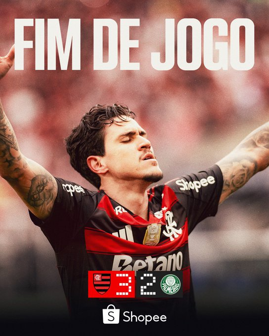 Rubro-Negro da Gávea ganha confiança para encarar a reta final da competição, na qual precisa tropeçar menos do que o time comandado pelo técnico português Abel Ferreira para ficar com o título nacional.