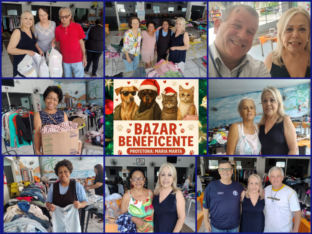 O bazar beneficente organizado pela protetora Maria Marta segue até este sábado (13), no Clube do Vovô, na Avenida Laguna, 1812, na Vila Operária