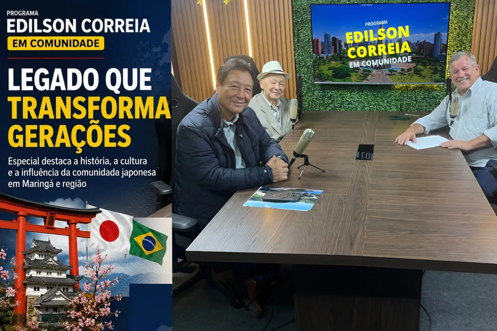 Deputado Luiz Nishimori e Shiniti Ueta relembram legado da imigração japonesa no programa Edilson Correia Em Comunidade