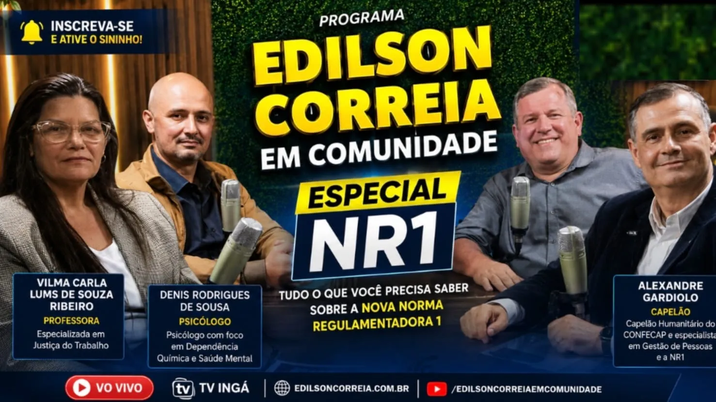 Especial sobre a NR-1 esclarece novas exigências para empresas e trabalhadores; programa está disponível no YouTube